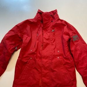 Vintage burton ski jacket has hood